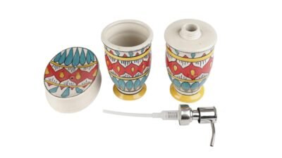 Buy Red Green Ceramic Curved Bathroom Accessories Set of Three at 22% ...