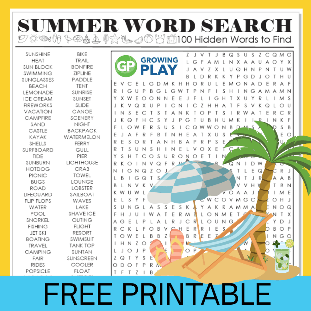 Bee Word Search Printable – Free PDF – Growing Play