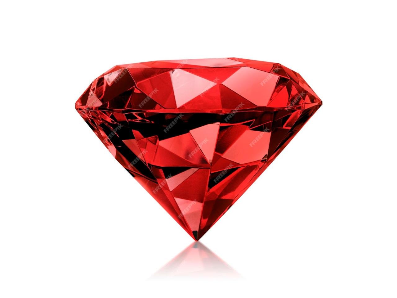 Premium Photo | Diamond Red on white background