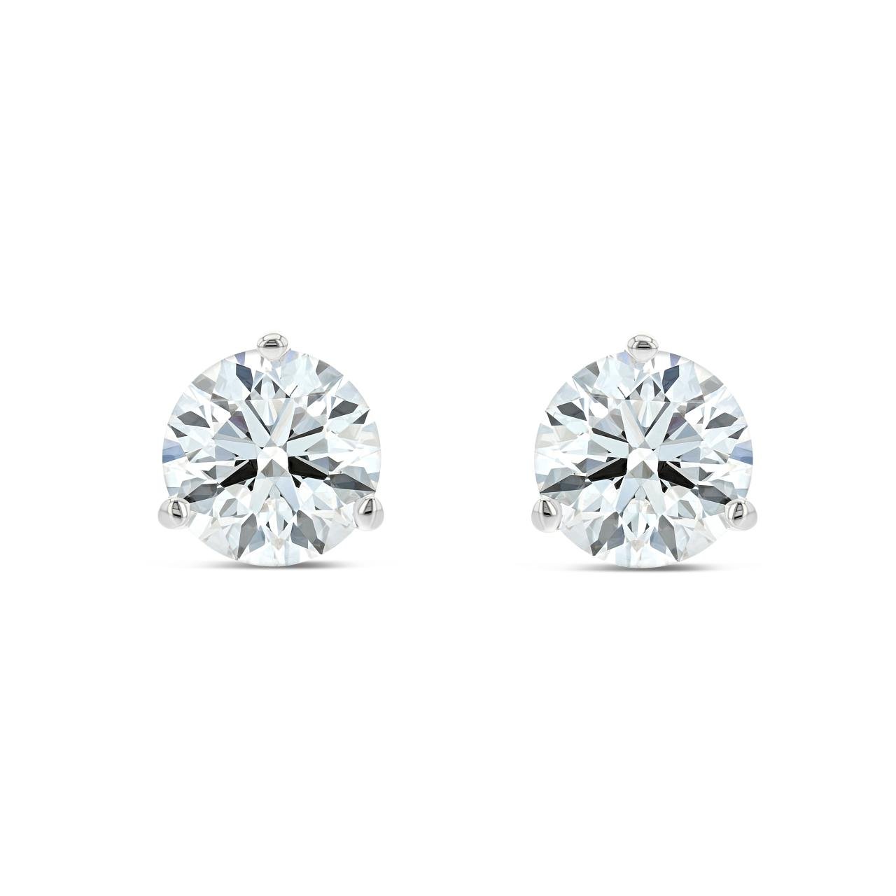 Diamond stud earrings lab grown