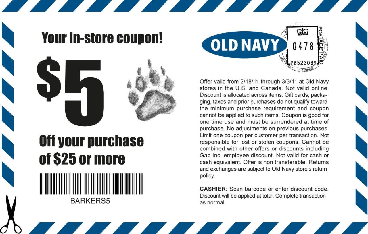 Old Navy  off  In-Store Coupon Exp 3/3 | Your Retail Helper