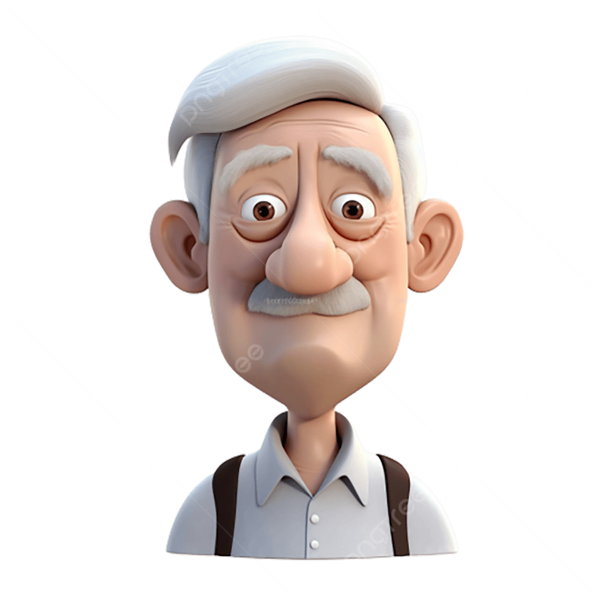 Old Man With Mustache Is Smiling. Isolated Stock Photo - Image of ...