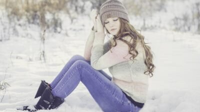 Free Images : snow, winter, girl, hair, white, female, portrait, model ...