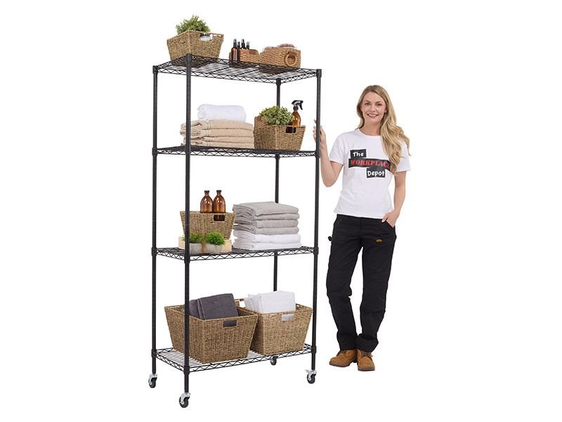 Stacking Add On Wire Shelving Rack Household Items Holder Space Saving ...